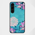 Blue Flower Glass Phone Cover for Samsung Galaxy S25 FE 5G