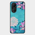 Blue Flower Glass Phone Cover for Vivo T2 5G