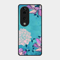Blue Flower Glass Phone Cover for Vivo T3 Ultra