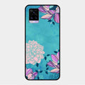 Blue Flower Glass Phone Cover for Vivo V20