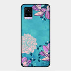 Blue Flower Glass Phone Cover for Vivo V20