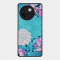 Blue Flower Glass Phone Cover for Vivo V30E 5G