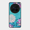Blue Flower Glass Phone Cover for Vivo X200 Pro 5G