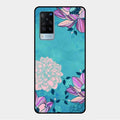 Blue Flower Glass Phone Cover for Vivo X60 5G