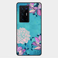 Blue Flower Glass Phone Cover for Vivo X70 Pro Plus 5G