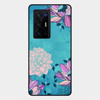 Blue Flower Glass Phone Cover for Vivo X70 Pro Plus 5G