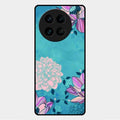 Blue Flower Glass Phone Cover for Vivo X90 Pro 5G