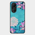 Blue Flower Glass Phone Cover for Vivo Y100A 5G