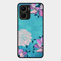 Blue Flower Glass Phone Cover for Vivo Y16