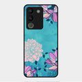 Blue Flower Glass Phone Cover for Vivo Y200 5G