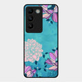 Blue Flower Glass Phone Cover for Vivo Y200E 5G