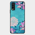 Blue Flower Glass Phone Cover for Vivo Y20T