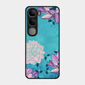 Blue Flower Glass Phone Cover for Vivo Y300 5G