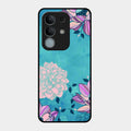 Blue Flower Glass Phone Cover for Vivo Y31 Pro 5G