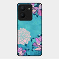 Blue Flower Glass Phone Cover for Vivo Y36