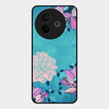 Blue Flower Glass Phone Cover for Vivo Y39 5G