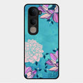 Blue Flower Glass Phone Cover for Vivo Y400 5G
