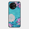 Blue Flower Glass Phone Cover for Vivo Y58 5G