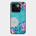 Blue Flower Glass Phone Cover for Xiaomi 14 5G
