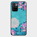 Blue Flower Glass Phone Cover for Xiaomi Redmi 10 Prime