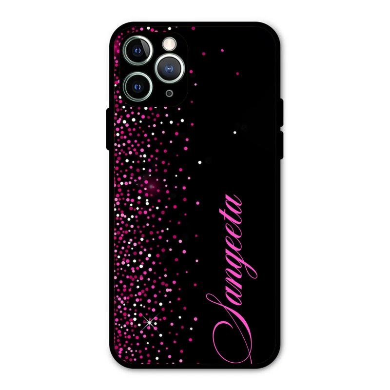 Pink Glitter Customize Glass Case Cover For iPhone