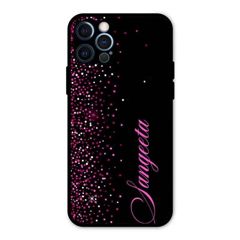 Pink Glitter Customize Glass Case Cover For iPhone