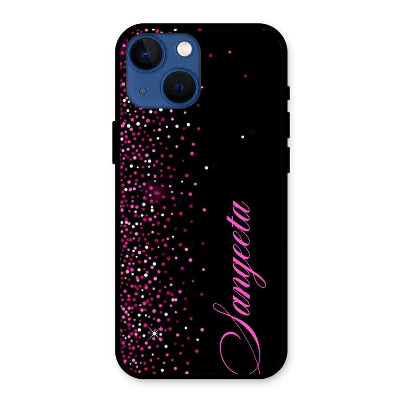 Pink Glitter Customize Glass Case Cover For iPhone