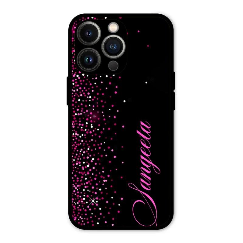 Pink Glitter Customize Glass Case Cover For iPhone