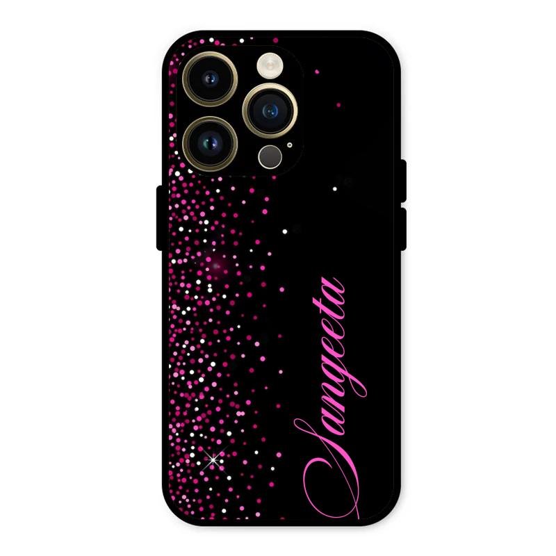 Pink Glitter Customize Glass Case Cover For iPhone