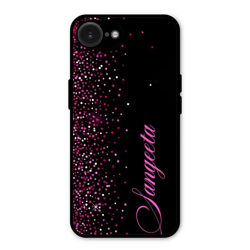 Pink Glitter Customize Glass Case Cover For iPhone
