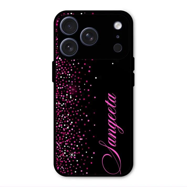Pink Glitter Customize Glass Case Cover For iPhone
