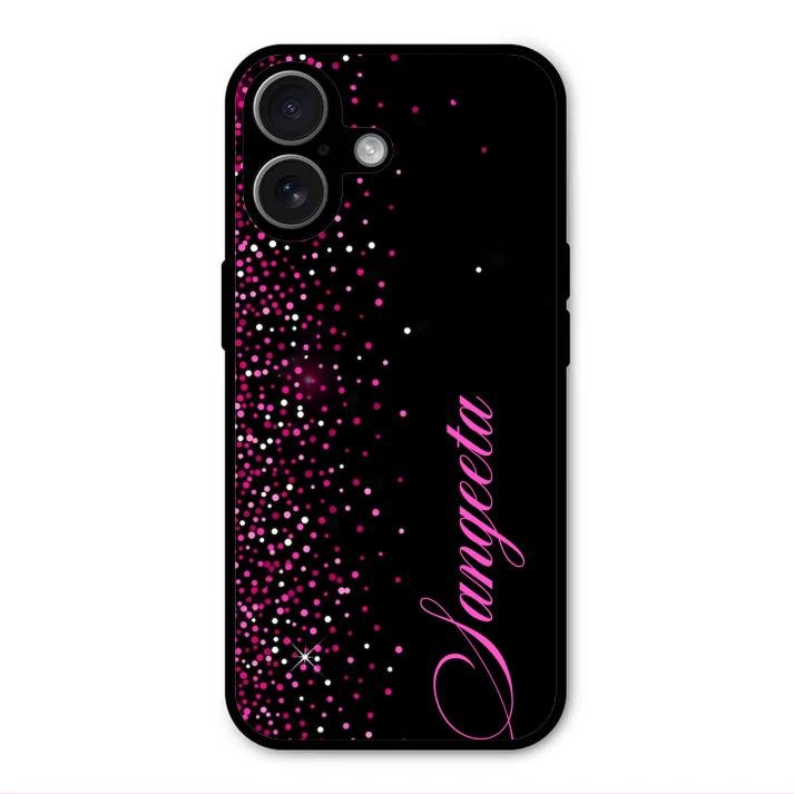 Pink Glitter Customize Glass Case Cover For iPhone