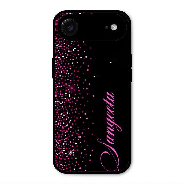 Pink Glitter Customize Glass Case Cover For iPhone