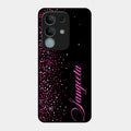 Pink Glitter Customize Glass Case Cover For iQOO