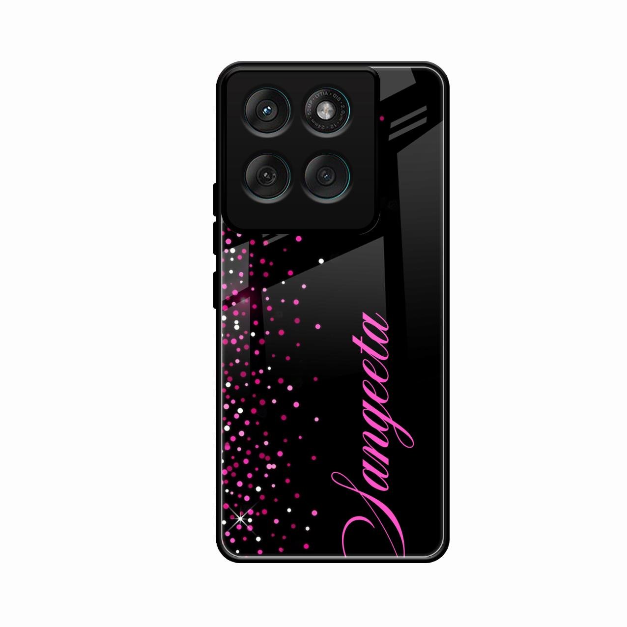 Pink Glitter Customize Glass Case Cover For Motorola