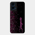 Pink Glitter Customize Glass Case Cover For Motorola