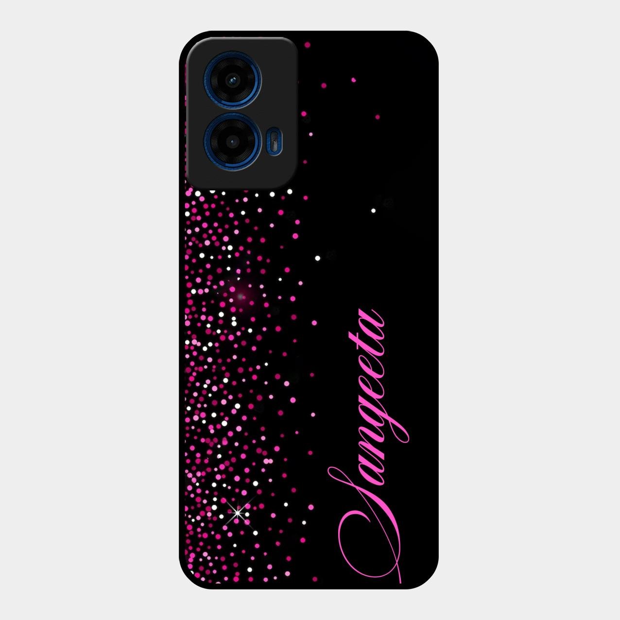 Pink Glitter Customize Glass Case Cover For Motorola