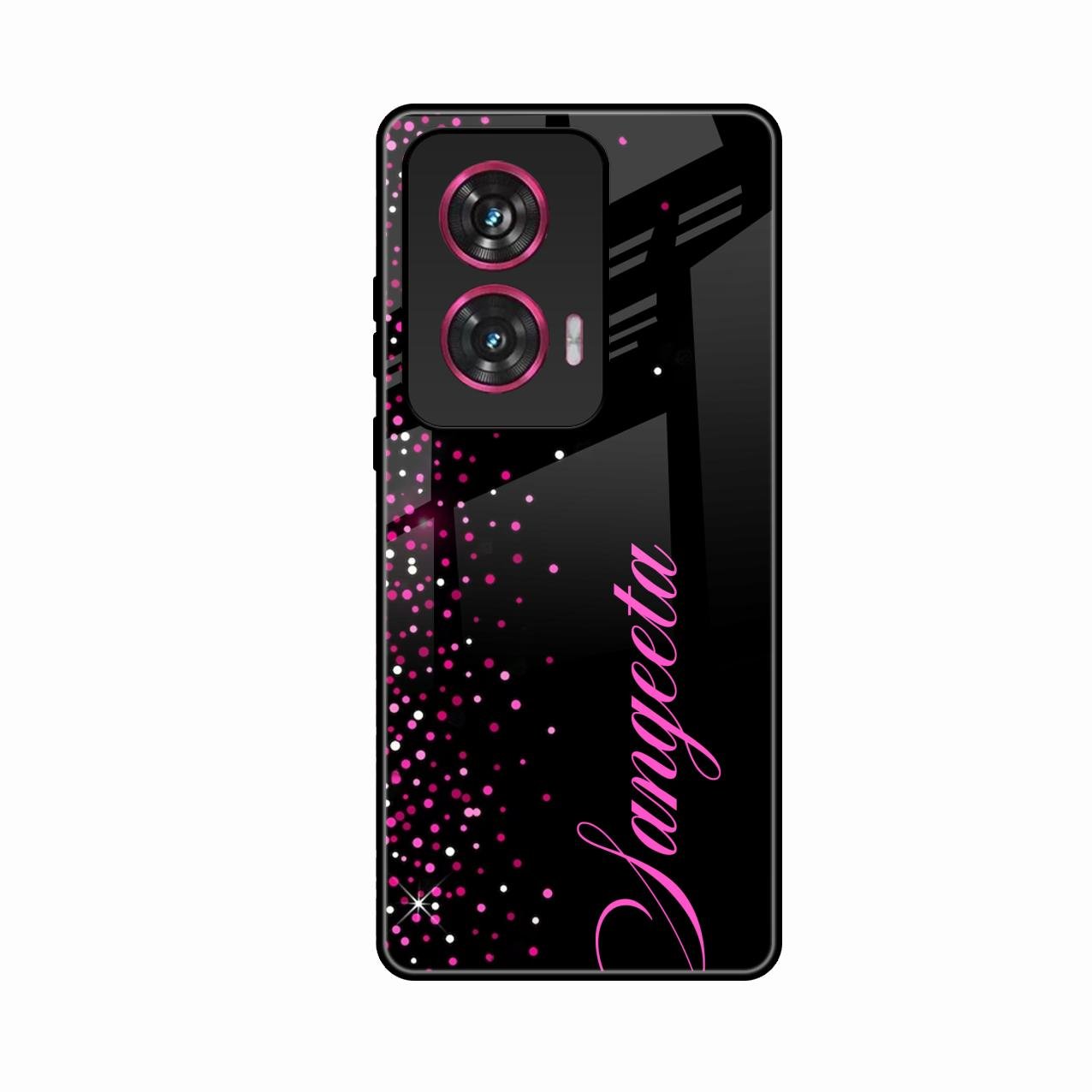 Pink Glitter Customize Glass Case Cover For Motorola