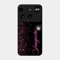 Pink Glitter Customize Glass Case Cover For Nothing