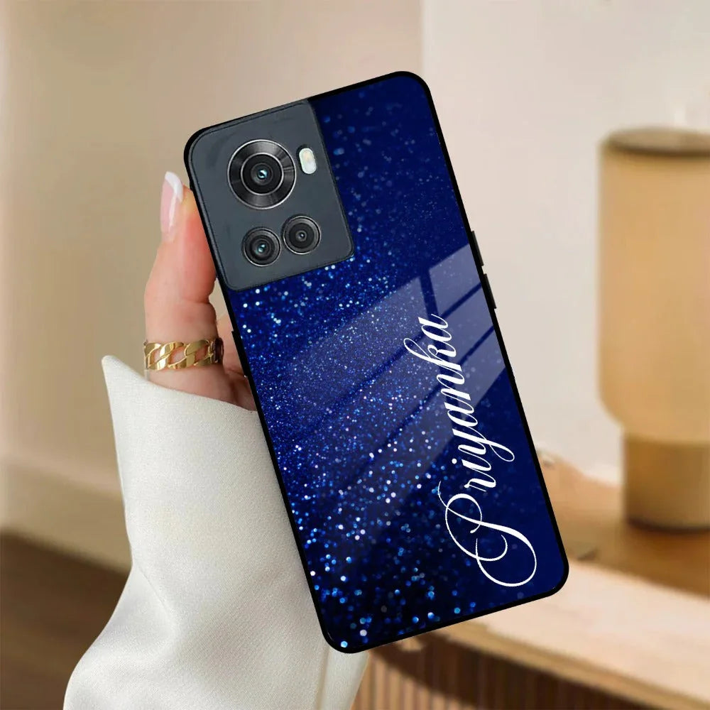 Blue Glitter Customize Glass Case Cover For Oneplus - ShopOnCliQ