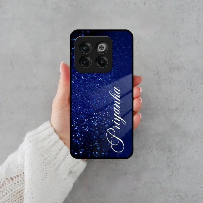 Blue Glitter Customize Glass Case Cover For Oneplus - ShopOnCliQ