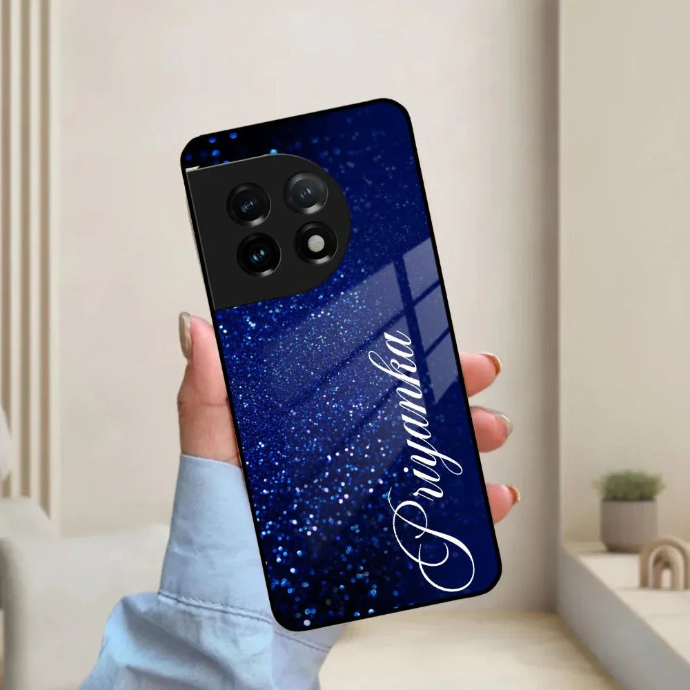 Blue Glitter Customize Glass Case Cover For Oneplus - ShopOnCliQ