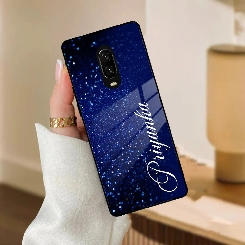 Blue Glitter Customize Glass Case Cover For Oneplus - ShopOnCliQ