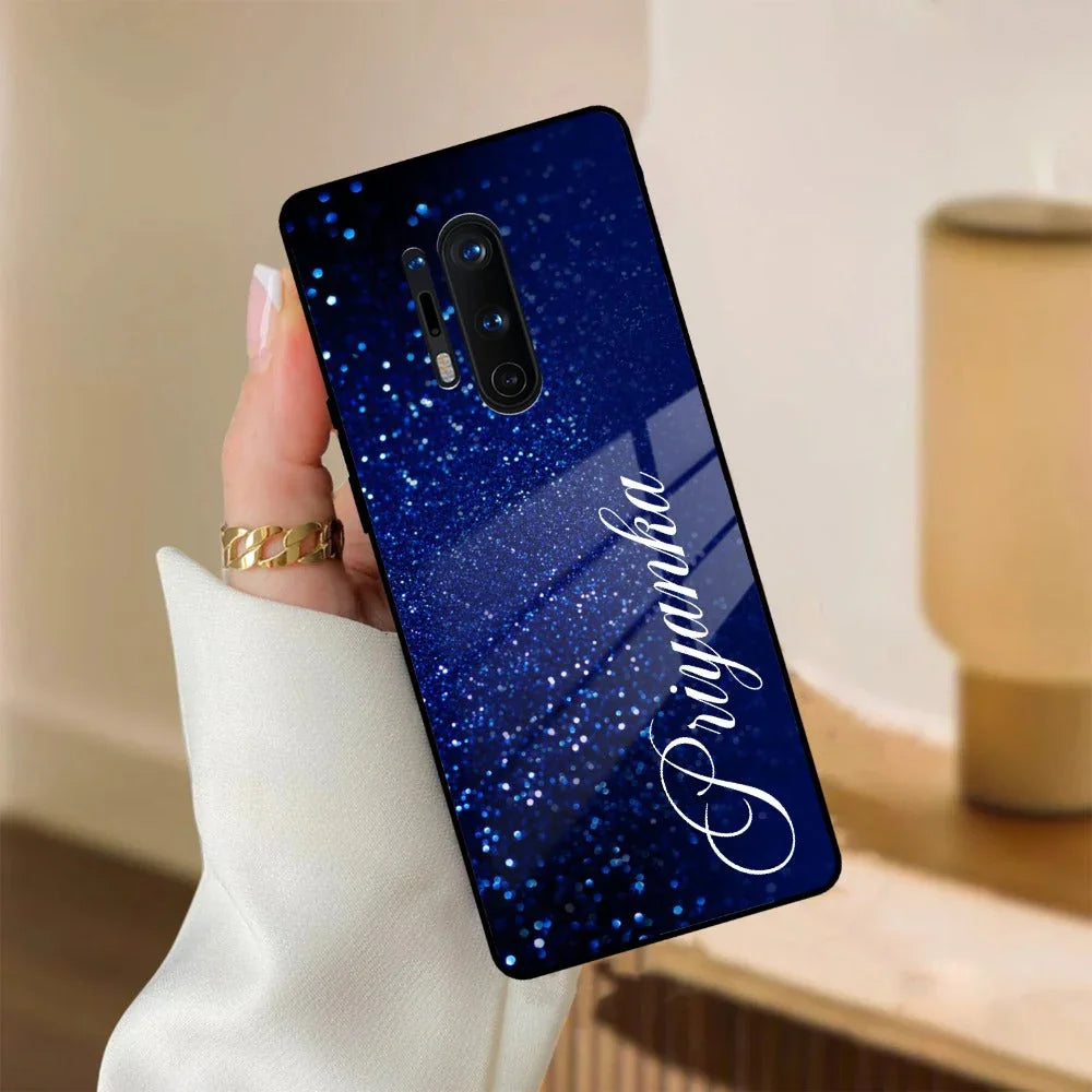 Blue Glitter Customize Glass Case Cover For Oneplus - ShopOnCliQ