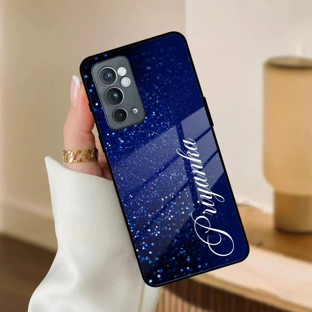 Blue Glitter Customize Glass Case Cover For Oneplus - ShopOnCliQ