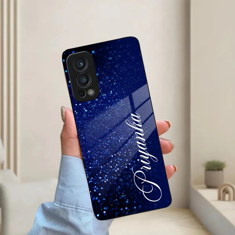 Blue Glitter Customize Glass Case Cover For Oneplus - ShopOnCliQ