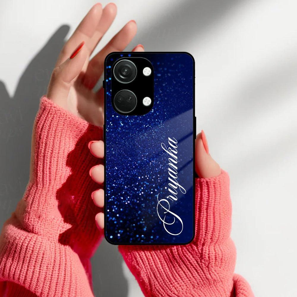 Blue Glitter Customize Glass Case Cover For Oneplus - ShopOnCliQ