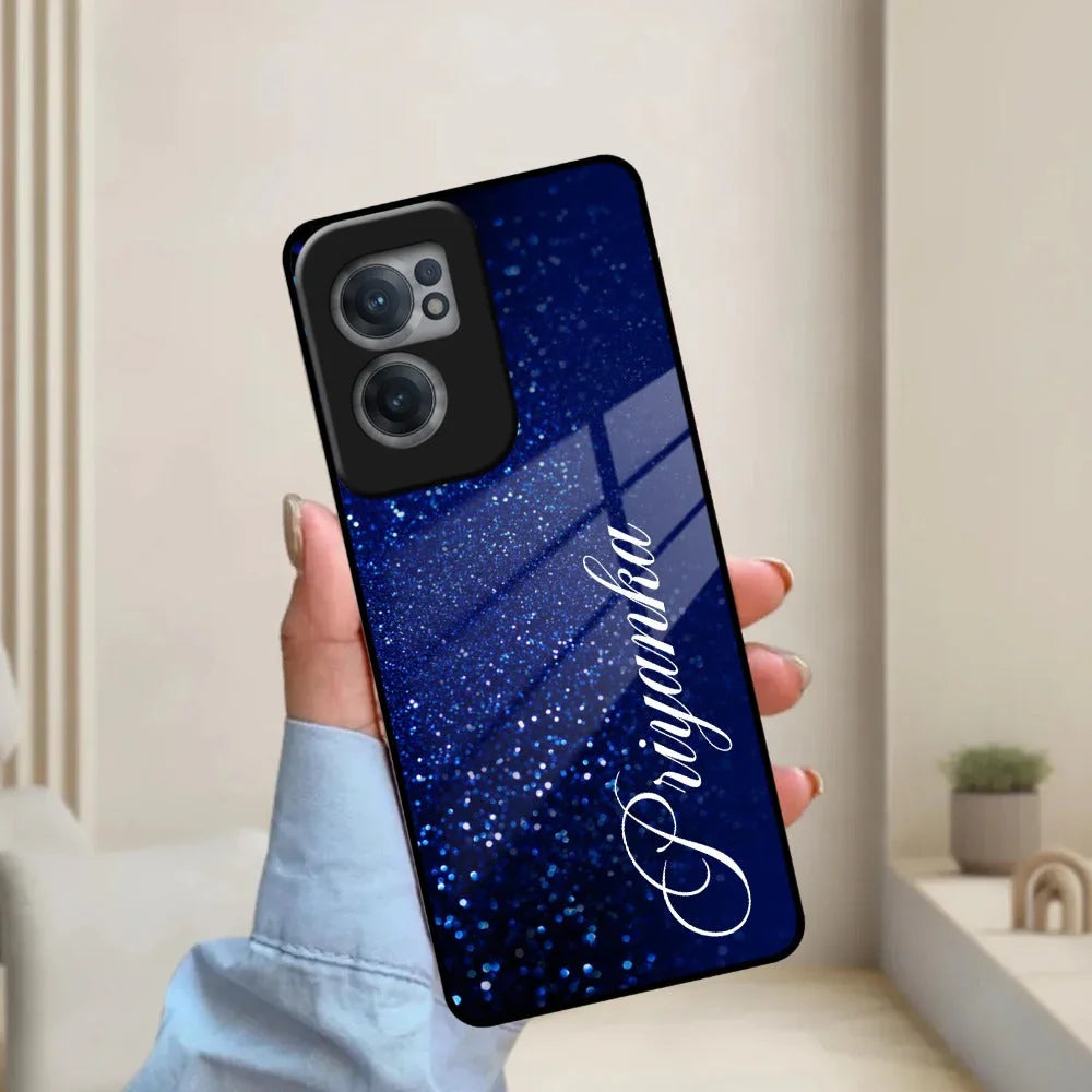 Blue Glitter Customize Glass Case Cover For Oneplus - ShopOnCliQ