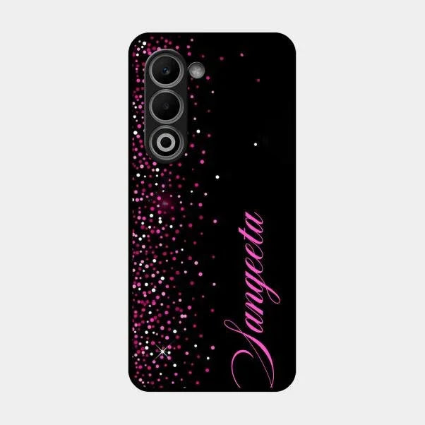 Pink Glitter Customize Glass Case Cover For Oppo