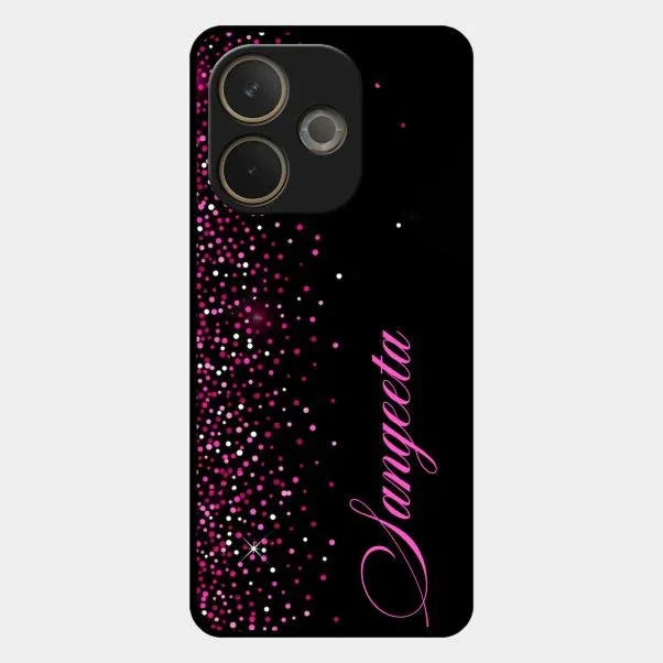Pink Glitter Customize Glass Case Cover For Oppo